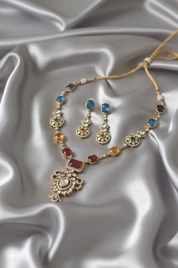 Multicolor_Brass_Necklace_Set_For_Women