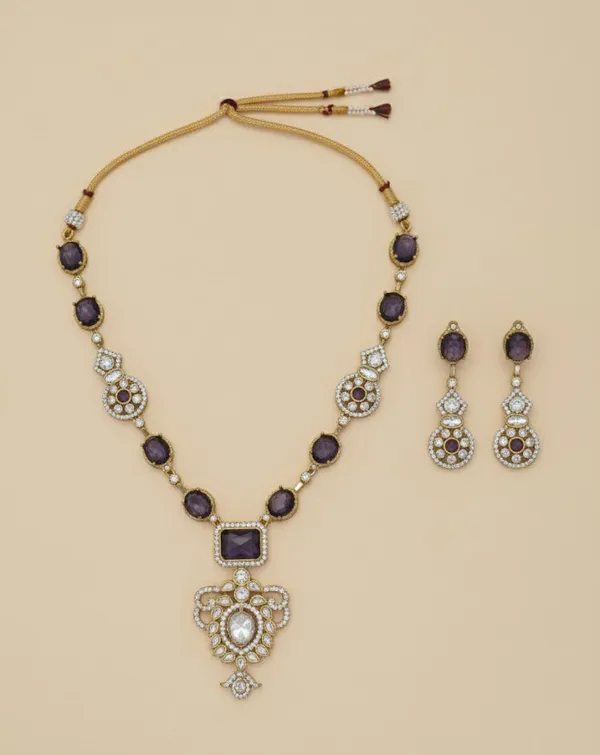 Purple_Brass_Necklace_Set_For_Women