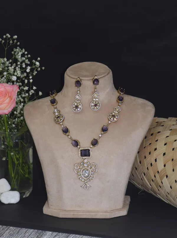 Purple_Brass_Necklace_Set_For_Women