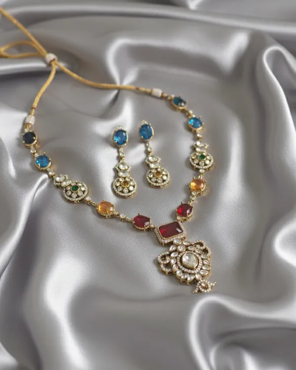 Multicolor_Brass_Necklace_Set_For_Women