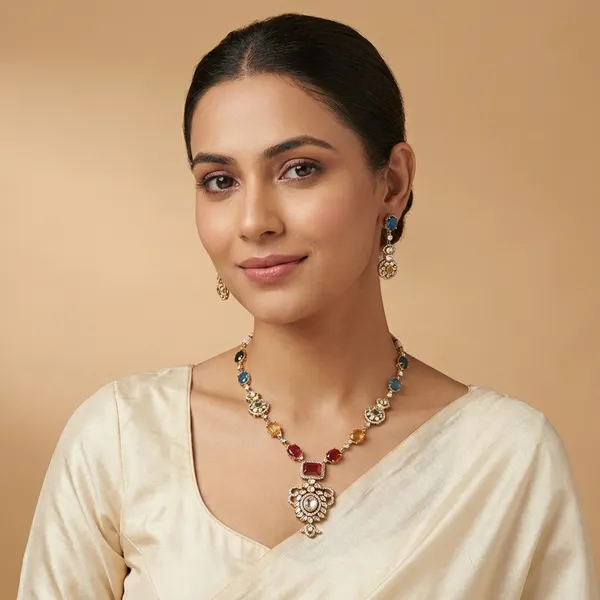 Multicolor_Brass_Necklace_Set_For_Women