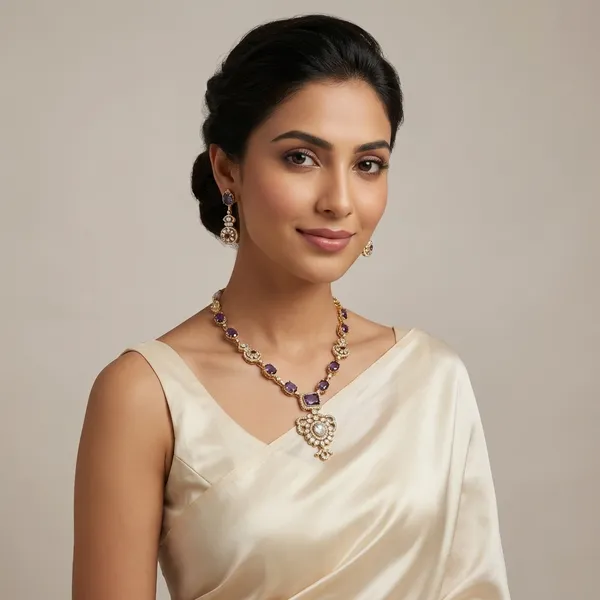 Purple_Brass_Necklace_Set_For_Women
