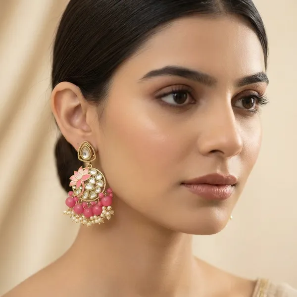 Pink_Brass_Earrings_For_Women