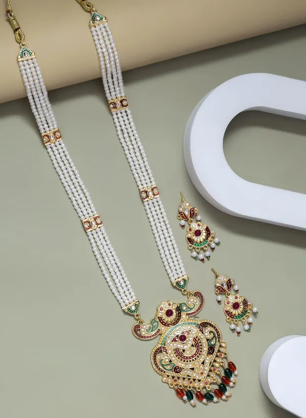Pearl_Kundan_Peacock_Pendant_Traditional_Necklace_Set