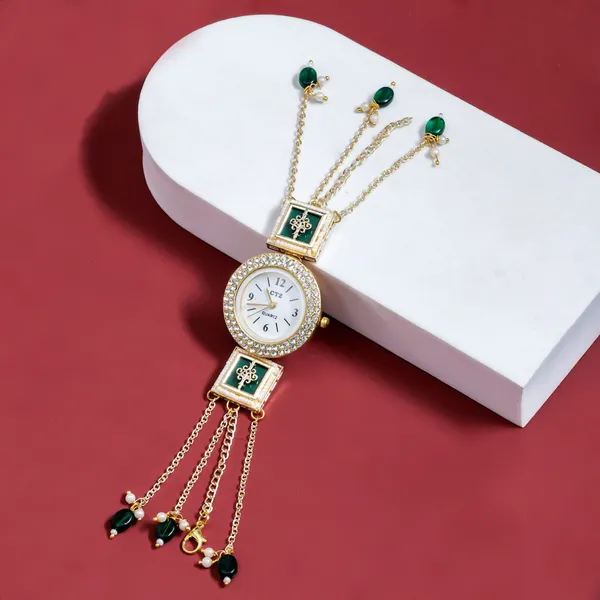 Royal_Kashmiri_Kundan_Chain_Bracelet_Watch_with_Pearl_Drops