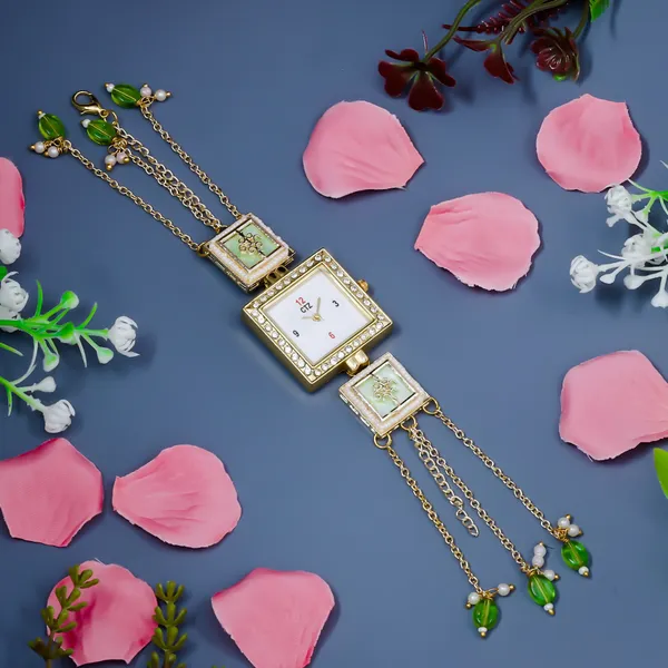 Royal_Kashmiri_Kundan_Chain_Bracelet_Watch_with_Pearl_Drops