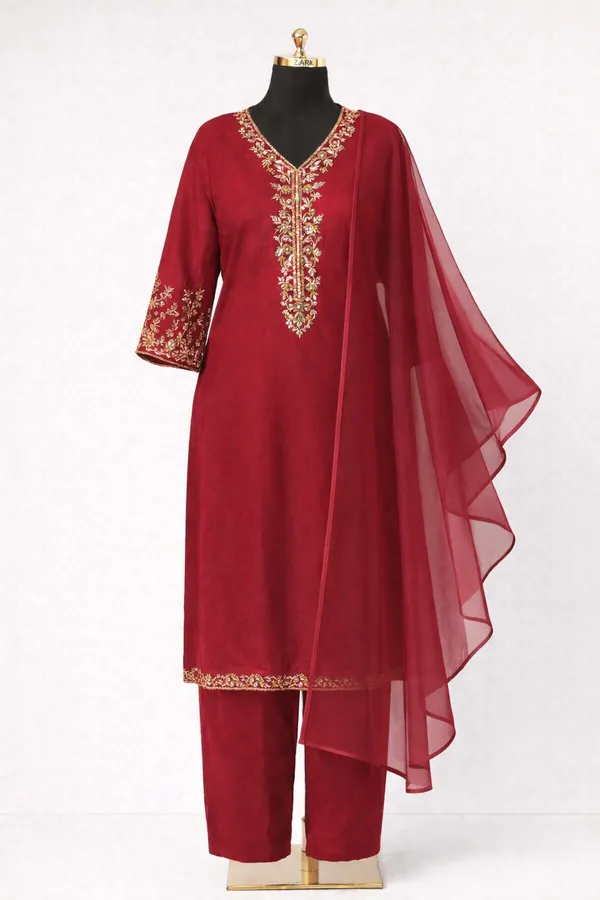 Red_Embroidered_Georgette_Salwar_Suit_Set_with_Chiffon_Dupatta