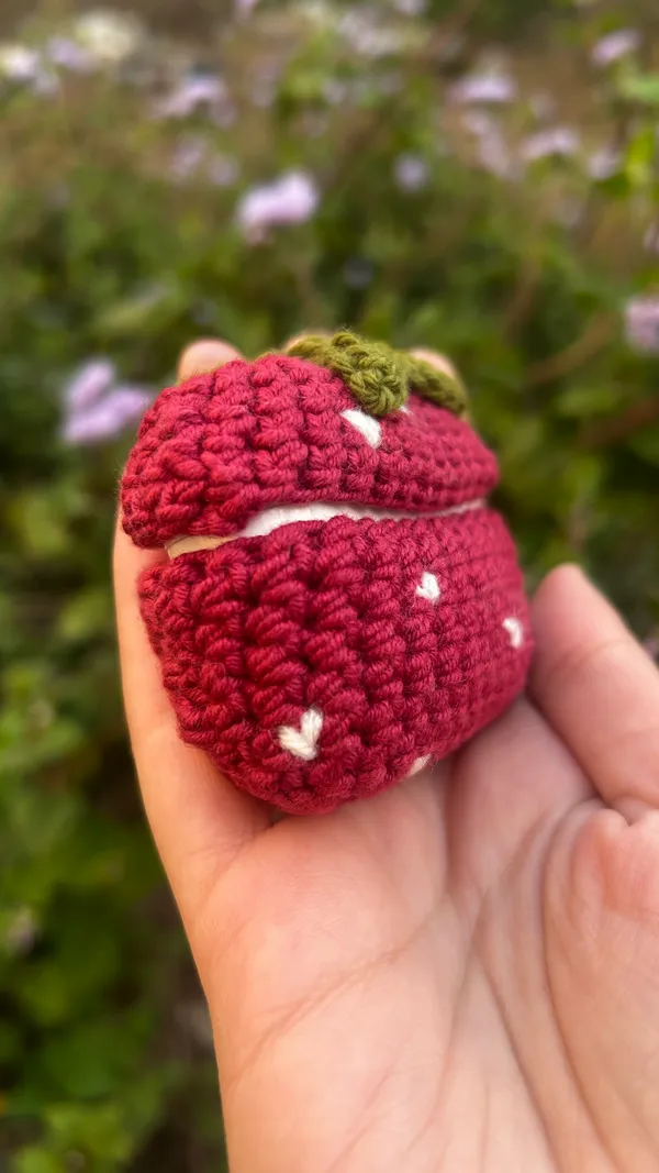 Handmade_Crochet_Strawberry_AirPods_Case_Cover(Pack_of_2)