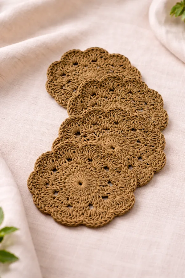 Handmade_Crochet_Coasters_Set_-_Olive_Green_Flower_Design_(Set_of_4)