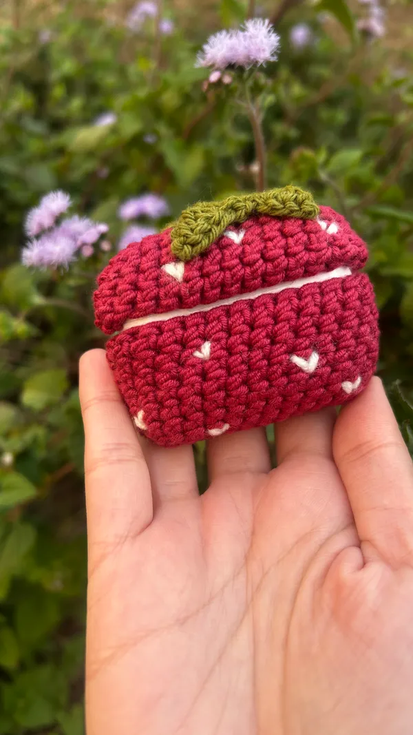 Handmade_Crochet_Strawberry_AirPods_Case_Cover(Pack_of_2)