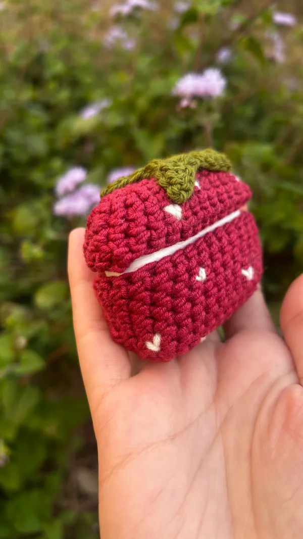 Handmade_Crochet_Strawberry_AirPods_Case_Cover(Pack_of_2)