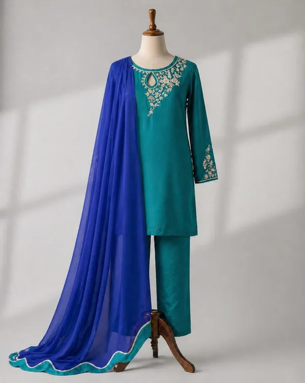 Rama_Cotton_Blend_with_Golden_Zari_Co-Ord_Set