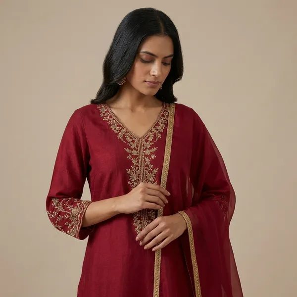 Red_Embroidered_Georgette_Salwar_Suit_Set_with_Chiffon_Dupatta