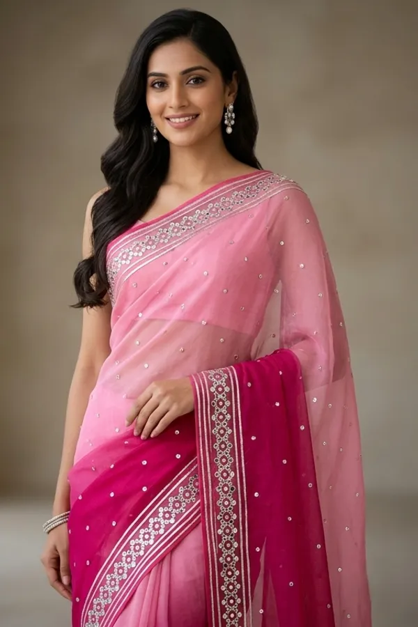 Pink_Ombre_Sequin_Embellished_Saree_With_Border_Detail