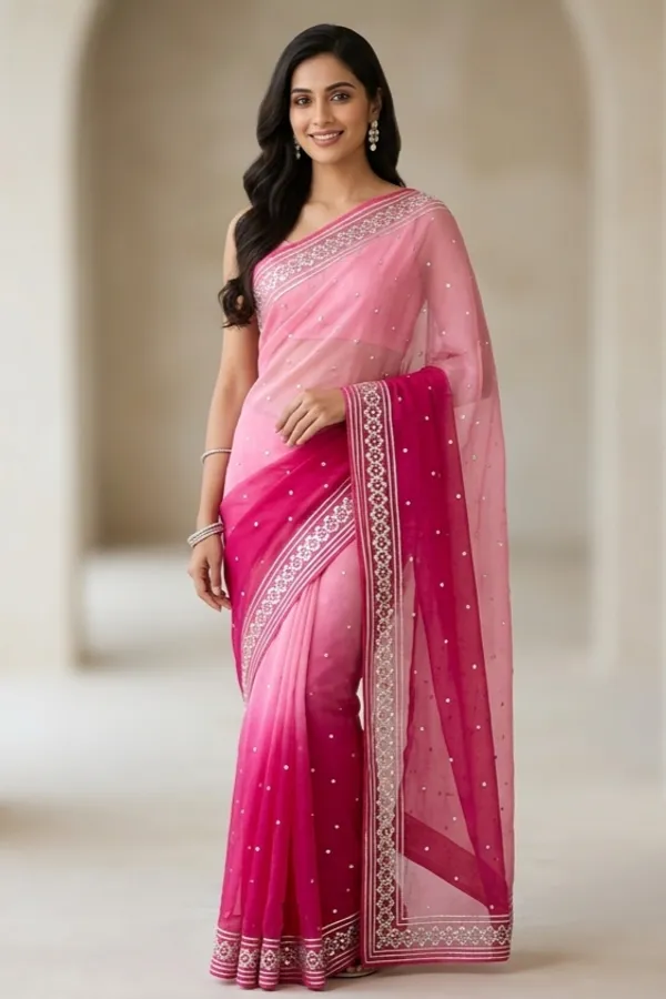 Pink_Ombre_Sequin_Embellished_Saree_With_Border_Detail