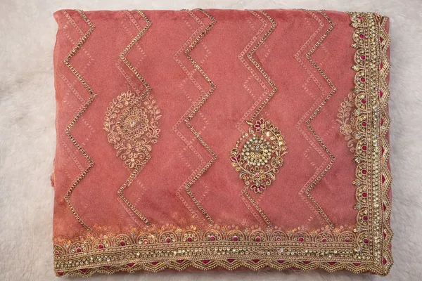 Maroon_And_Pink_Embroidered_Saree_With_Designer_Blouse