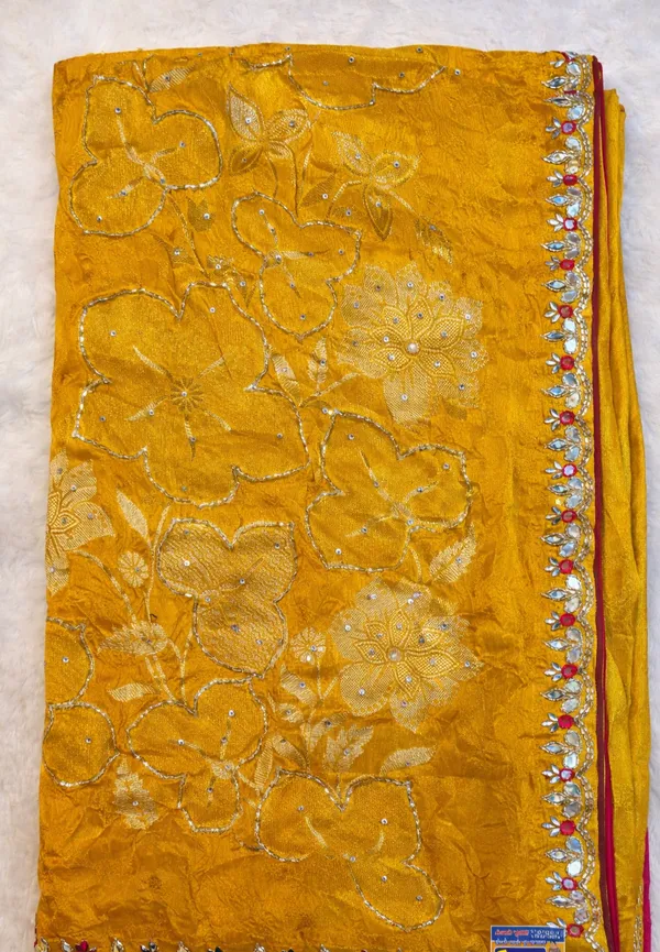 Yellow_Embroidered_Saree_With_Floral_Design_And_Sequin_Border