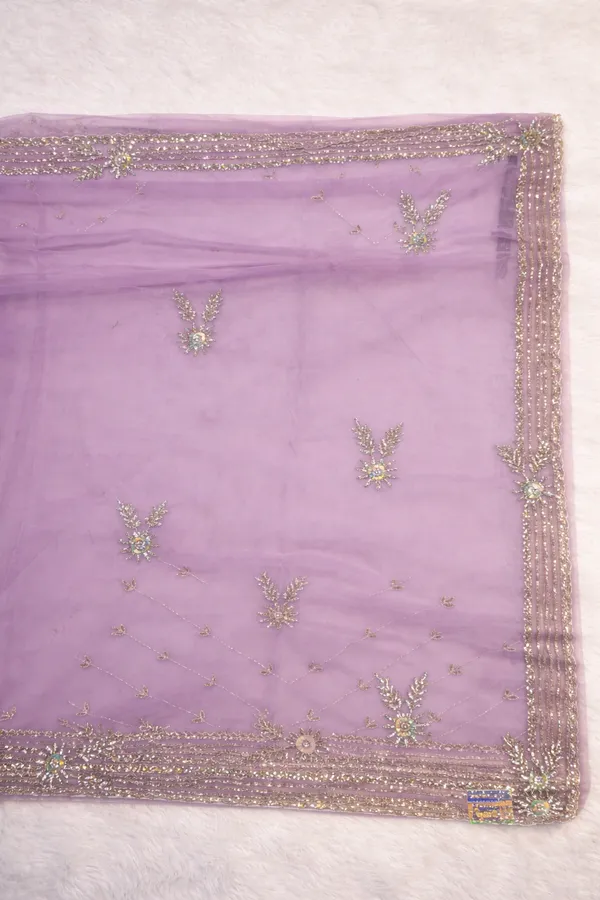 Purple_Embellished_Net_Saree_With_Silver_Sequin_Work
