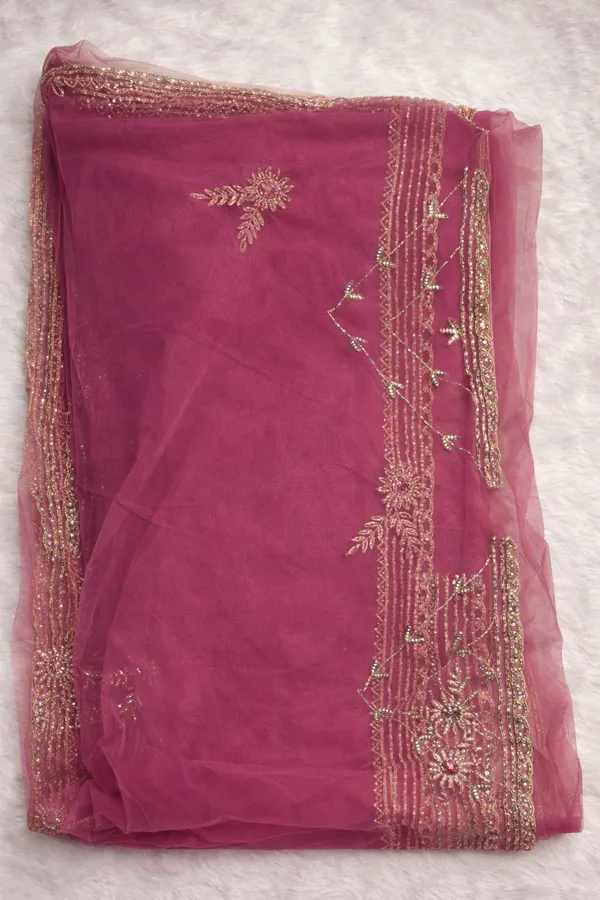 Pink_Organza_Saree_With_Golden_Embroidery_And_Sequin_Work