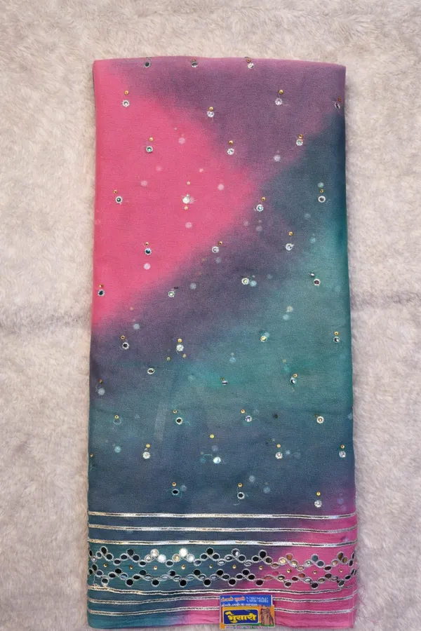 Shaded_Pink_And_Teal_Embellished_Saree_With_Sequin_Work