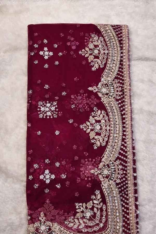 Maroon_Embellished_Saree_With_Heavy_Work_Blouse
