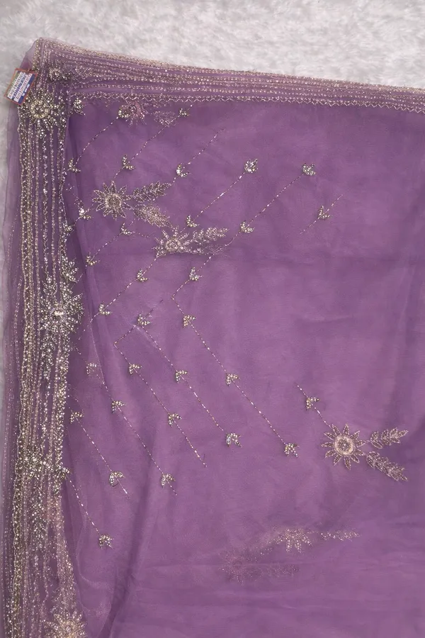 Purple_Embellished_Net_Saree_With_Silver_Sequin_Work