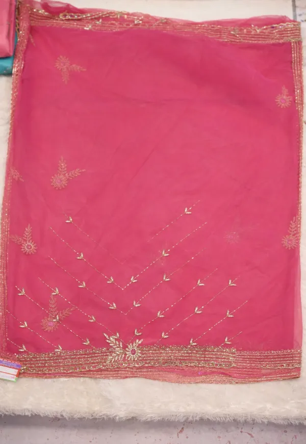 Pink_Organza_Saree_With_Golden_Embroidery_And_Sequin_Work