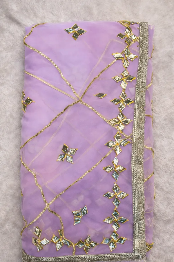Lavender_Purple_Sequin_And_Gota_Work_Organza_Saree_With_Blouse