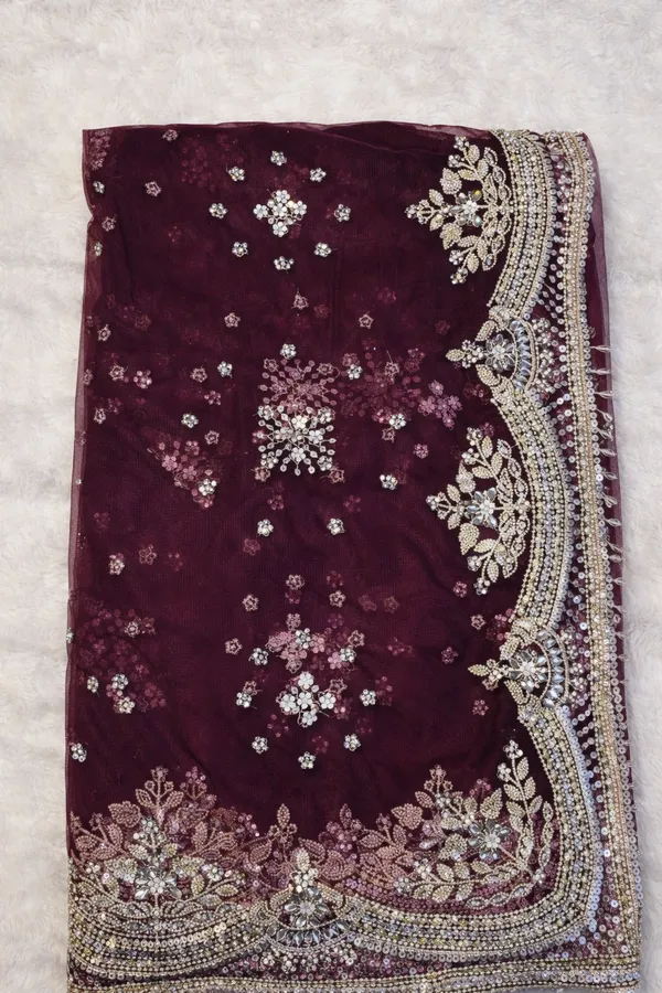 Maroon_Embellished_Saree_With_Designer_Blouse