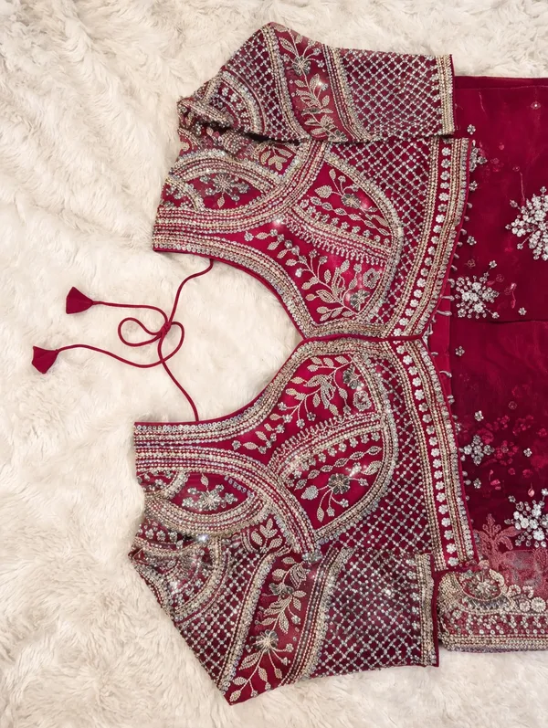 Maroon_Embellished_Saree_With_Heavy_Work_Blouse