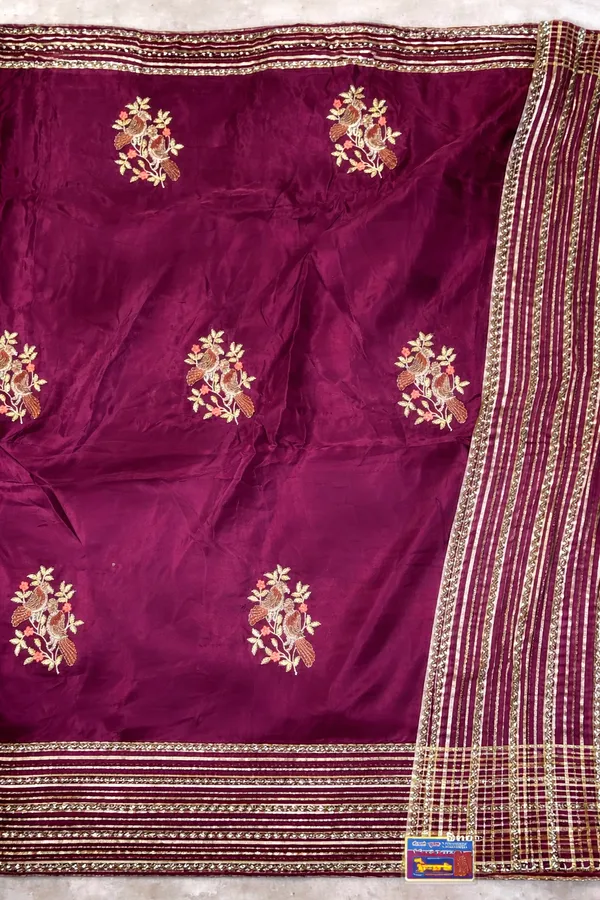 Purple_Embroidered_Silk_Saree_With_Golden_Floral_Motifs_And_Border