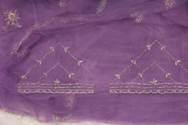 Purple_Embellished_Net_Saree_With_Silver_Sequin_Work