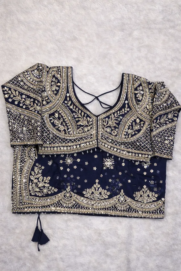 Navy_Blue_Embellished_Saree_Blouse_With_Intricate_Beadwork_And_Pearl_Detailing