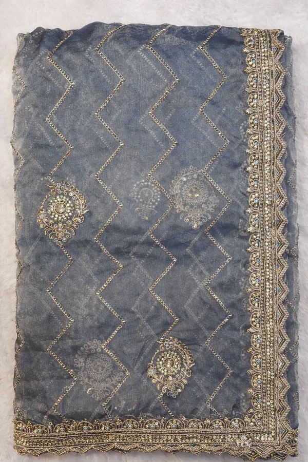Grey_Embellished_Saree_With_Heavily_Embroidered_Blouse
