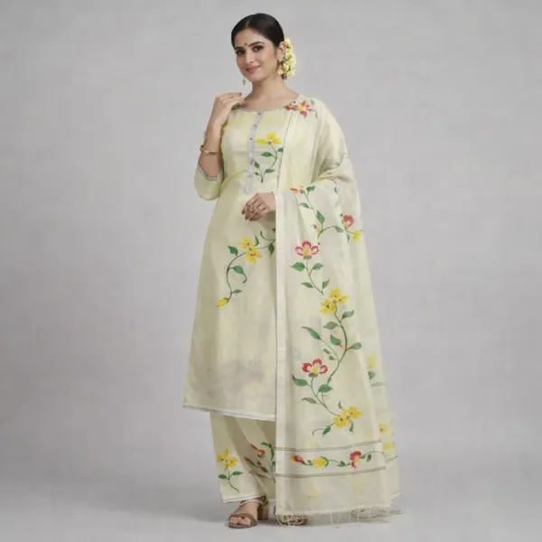 Floral_Print_Chanderi_Unstitched_Suit_Set