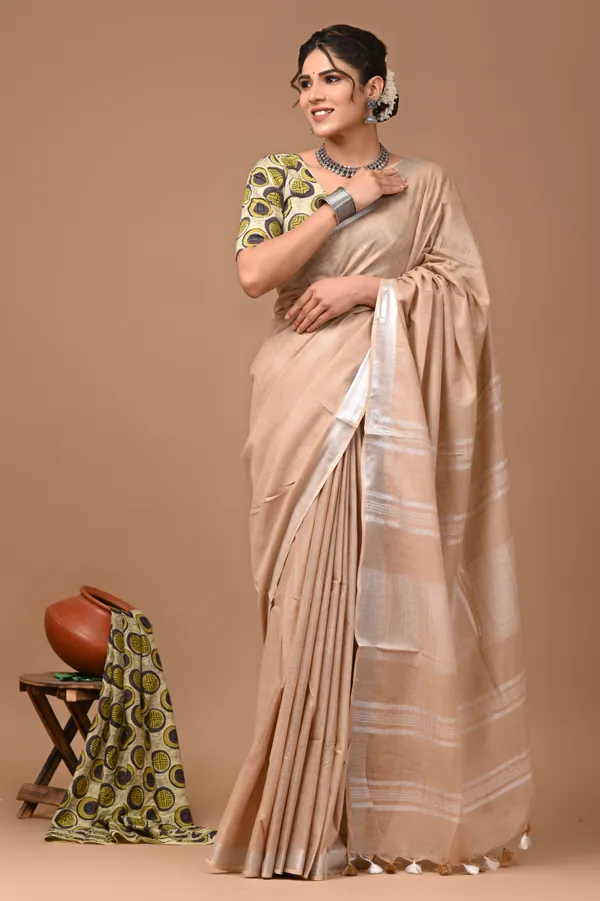Plain_Linen_Saree