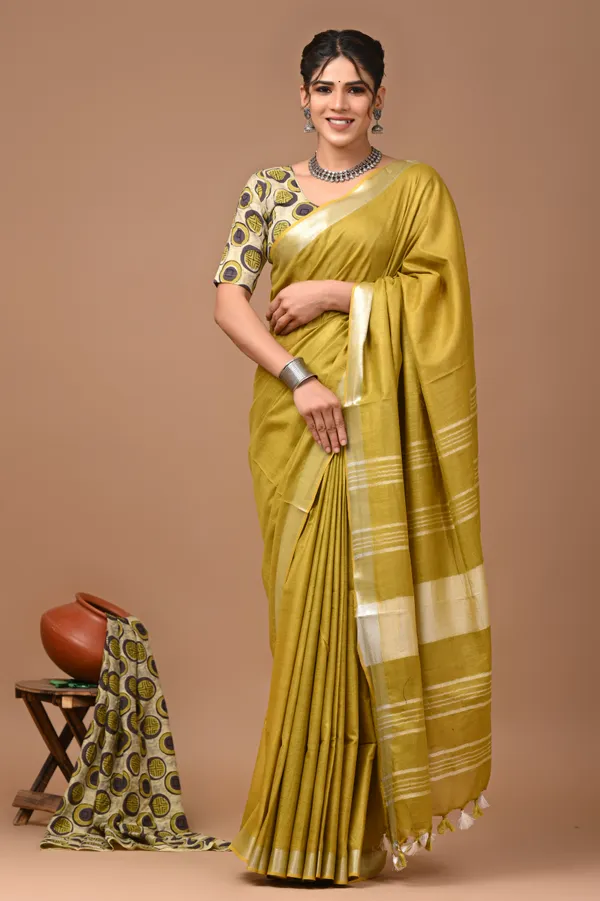 Plain_Linen_Saree