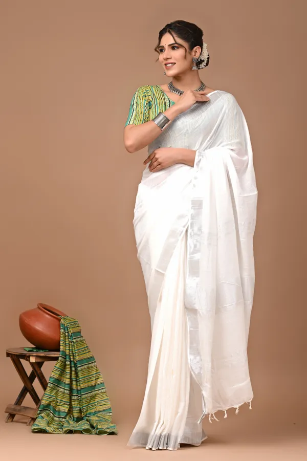 Plain_Linen_Saree