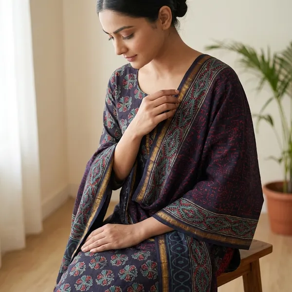 Black_And_Maroon_Traditional_Block_Printed_Cotton_Suit_Set_With_Dupatta_Chanderi_Suit