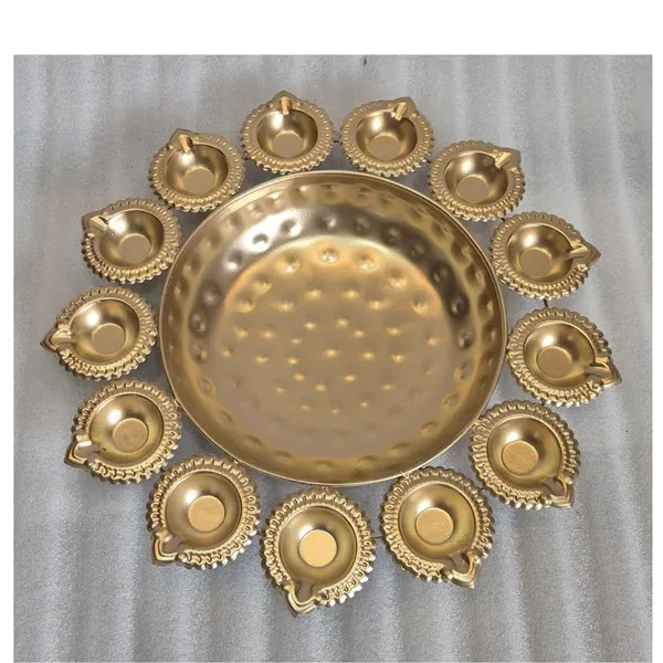Diya_Shape_Gold_Polish_Metal_Decorative_Urli_Bowl_Set_Handcrafted_Flower_Floating_Candle_Holder_For_Home_Table_Diwali_Decoration_Set_Of_1