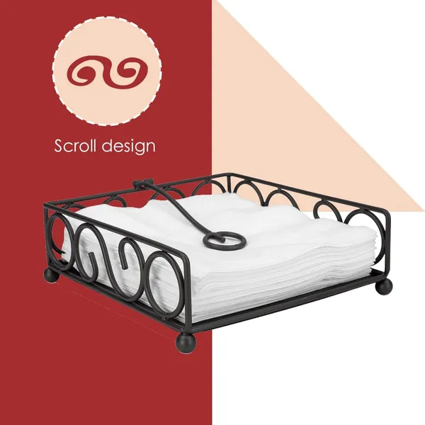 Metal_Napkin_Holder_Scroll_Design_Modern_Wire_Frame_Table_Organiser