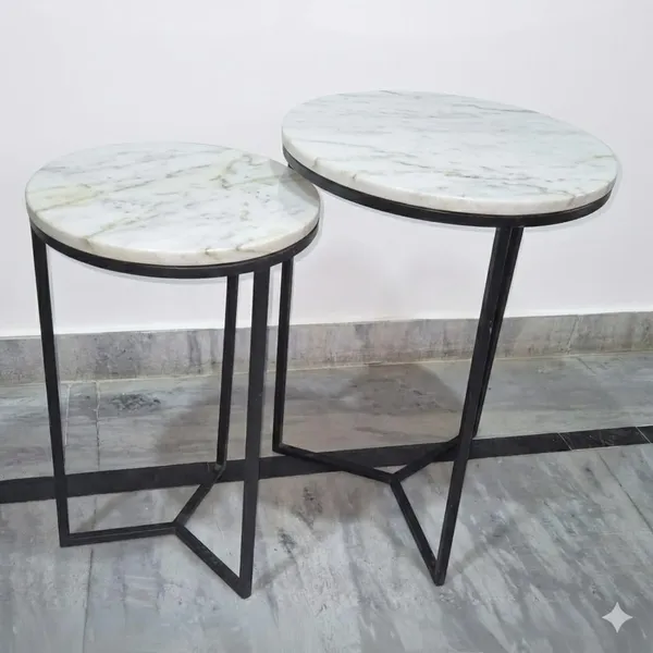 Nesting_Tables_Set_Of_2_Round_Side_Tables_Marble_Top_Metal_Frame_For_Living_Room_Bedroom