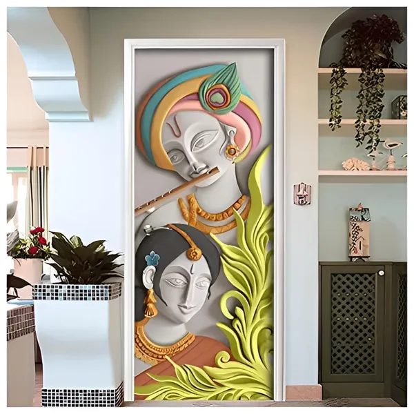 Radha_Krishna_Door_Wallpaper_Self_Adhesive_Vinyl_Sticker
