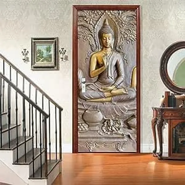 Buddha_Door_Wallpaper_Self_Adhesive_Vinyl_Sticker