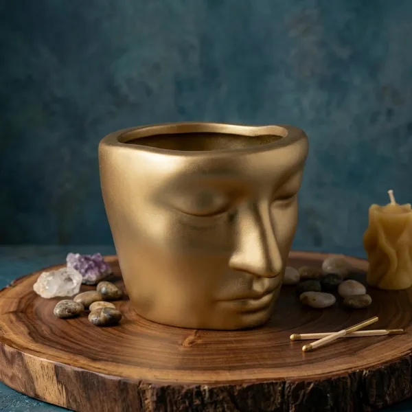 Gold_Face_Shaped_Decorative_Cup_Or_Planter
