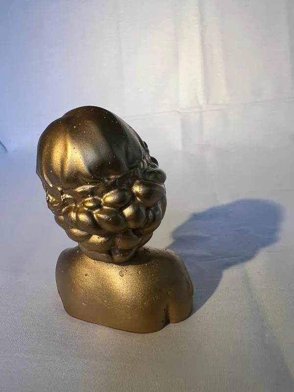 Golden_Decorative_Lady_Bust_Figurine_With_Glasses_And_Braided_Hair