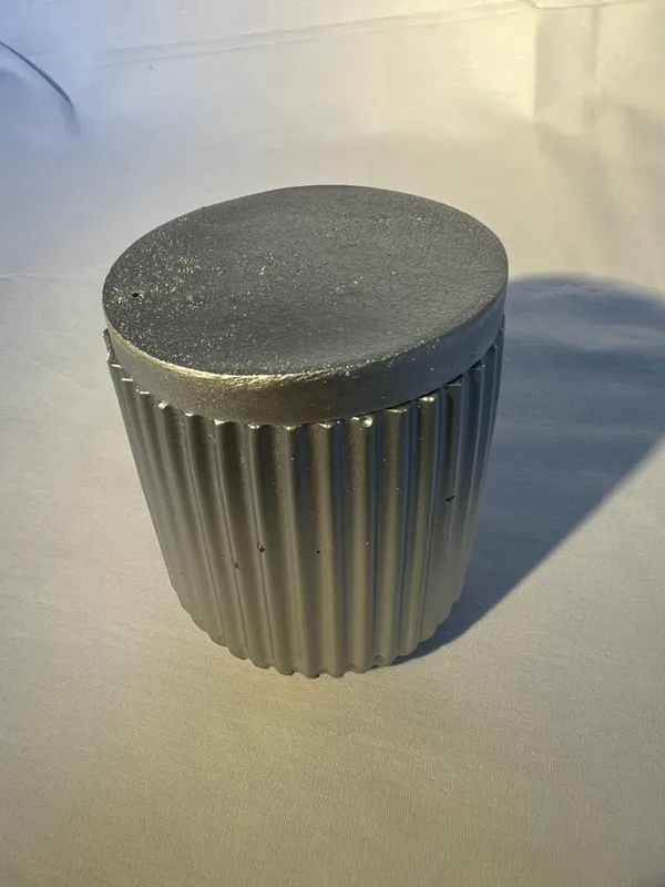 Metallic_Corrugated_Container_With_Lid_Cylindrical_Storage_Jar