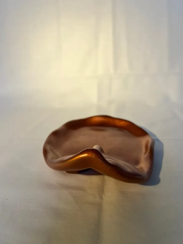 Amber_Brown_Translucent_Glass_Decorative_Showpiece_Abstract_Wave_Design