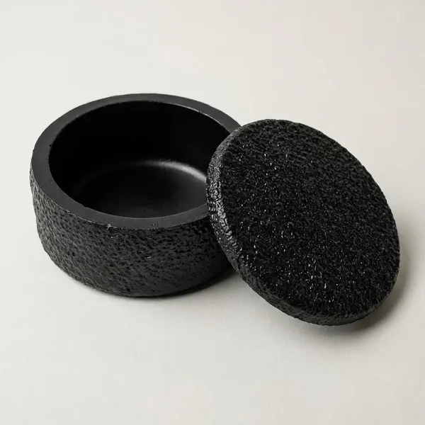 Black_Textured_Round_Storage_Container_With_Lid_Decorative_Trinket_Box