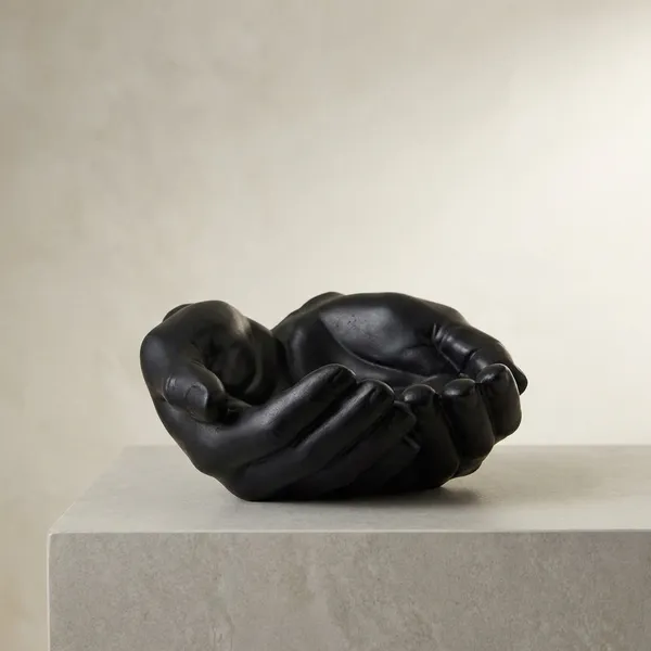 Black_Resin_Cupped_Hands_Decorative_Bowl